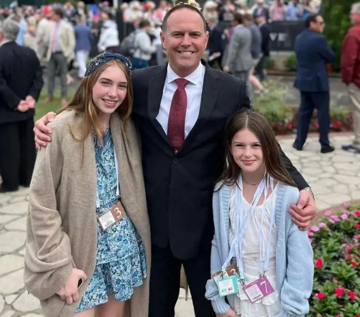 Chad Brown with his daughters.
