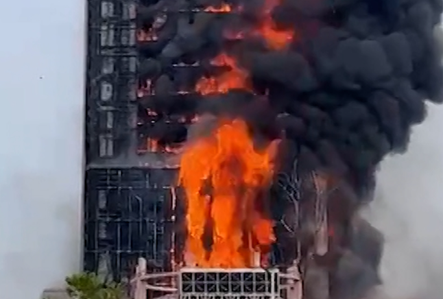 China skyscraper fire